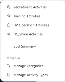 Activity Cost Planning detail